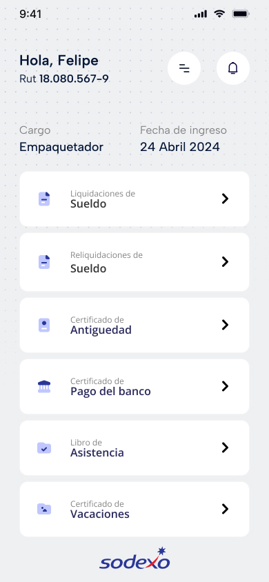 Sodexo Case Screenshot